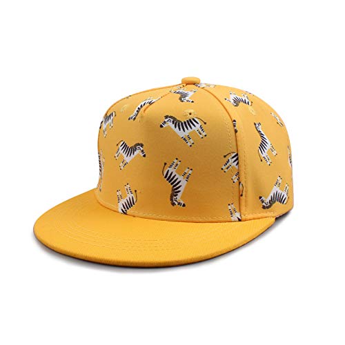 Pesaat Baby Kappe Jungen Cap Baby Mädchen Sommermütze mit Schöne Stickereie Kinder Basecap Sommer Schirmmütze Flache Kleinkind Baseball Cap (2-4Jahren, Gelb Zebra) von Pesaat