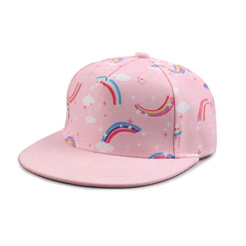 Pesaat Baby Kappe Jungen Cap Baby Mädchen Sommermütze mit Schöne Stickereie Kinder Basecap Sommer Schirmmütze Flache Kleinkind Baseball Cap (6-24Monate, Rosa Regenbogen) von Pesaat