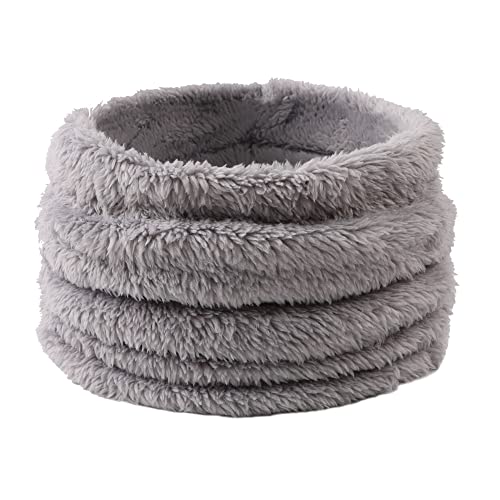 Pesaat Winter Schlauchschal Mädchen Jungen Loop Schal aus Warmer Fleece Flauschig Schal Damen Herren Kinder Rundschal für Kinder,Erwachsene (Grau) von Pesaat