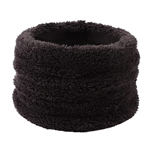 Pesaat Winter Schlauchschal Mädchen Jungen Loop Schal aus Warmer Fleece Flauschig Schal Damen Herren Kinder Rundschal für Kinder,Erwachsene (Schwarz) von Pesaat