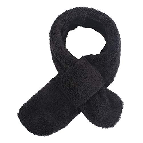 Warmer Fleece Schal für Baby Kinder Winter Rundschal aus Plüsch Dick loop schal Mädchen Jungen schlauchschal für 1-10Jahren(Black) von Pesaat