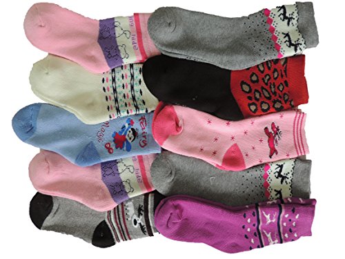Pesail 10 Paar Mädchen Thermo Winter Socken Größe 23-35 (31-35) von Pesail