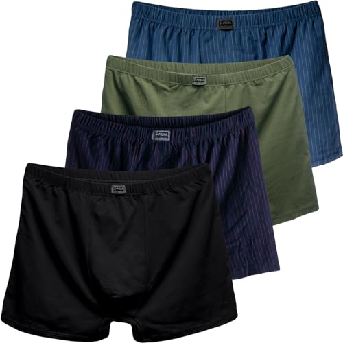 4er oder 8er Pack Herren Boxershorts von 3XL bis 10XL Enganligend Unterwäsche Unterhose Übergröße Baumwolle 7XL-4er Pack Mix 1 von Pesail