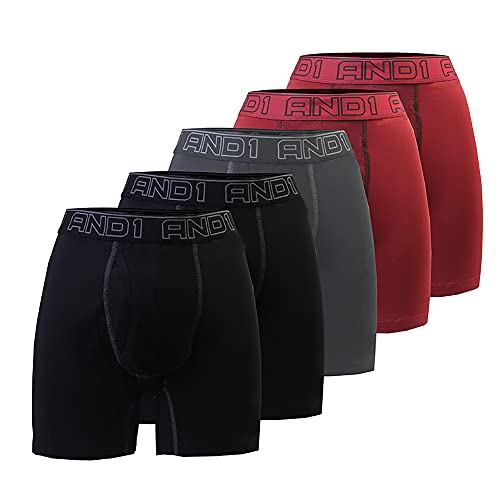 AND1 Sport Boxershorts 5er Pack Unterwäsche Herren Unterhosen Männer Retroshorts Boxer Brief Sportunterwäsche Retro Pants von Pesail