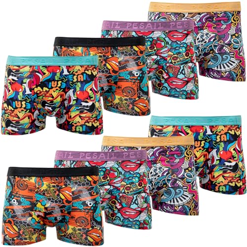 Pesail 8er Pack Jungen Boxershorts aus Modal und Baumwolle Größe 122 bis 170 Unterwäsche Retroshorts Kinder Unterhose 158 8er Pack Farbmix 5 von Pesail