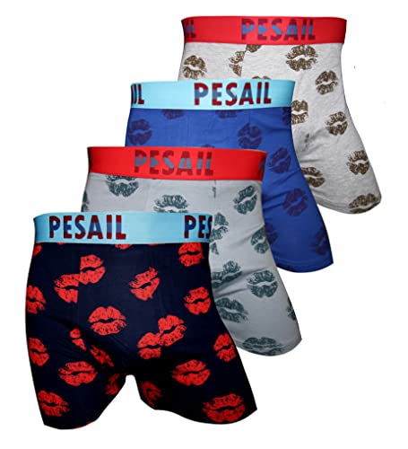 PESAIL Boxershorts Color of Kiss 4er Pack, Größe Medium (M), Farbe 4er Pack von PESAIL