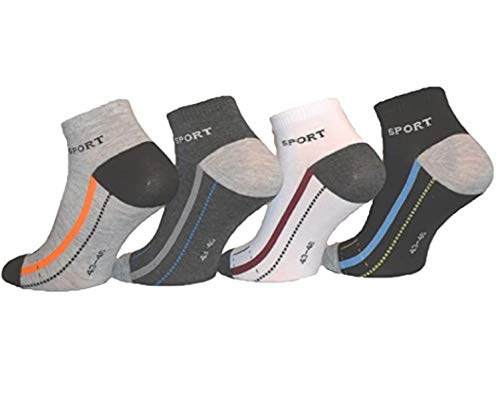 Pesail Sneaker Socken Sportsocken Freizeitsocken Damen und Herren aus Baumwolle Kurzsocken Kurz 6/12 / 18/24 / 48 Paar 39-42 ; 43-46 (12, 43-46) von Pesail