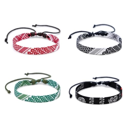 Pessrrtewg Gewebtes Freundschaftsarmband, originelles handgewebtes Stoffarmband, gewebter geflochtener String-Schmuck, handgefertigte, bunte verstellbare Schnurarmbänder, Retro-Stil, Bohemian-Stil, von Pessrrtewg