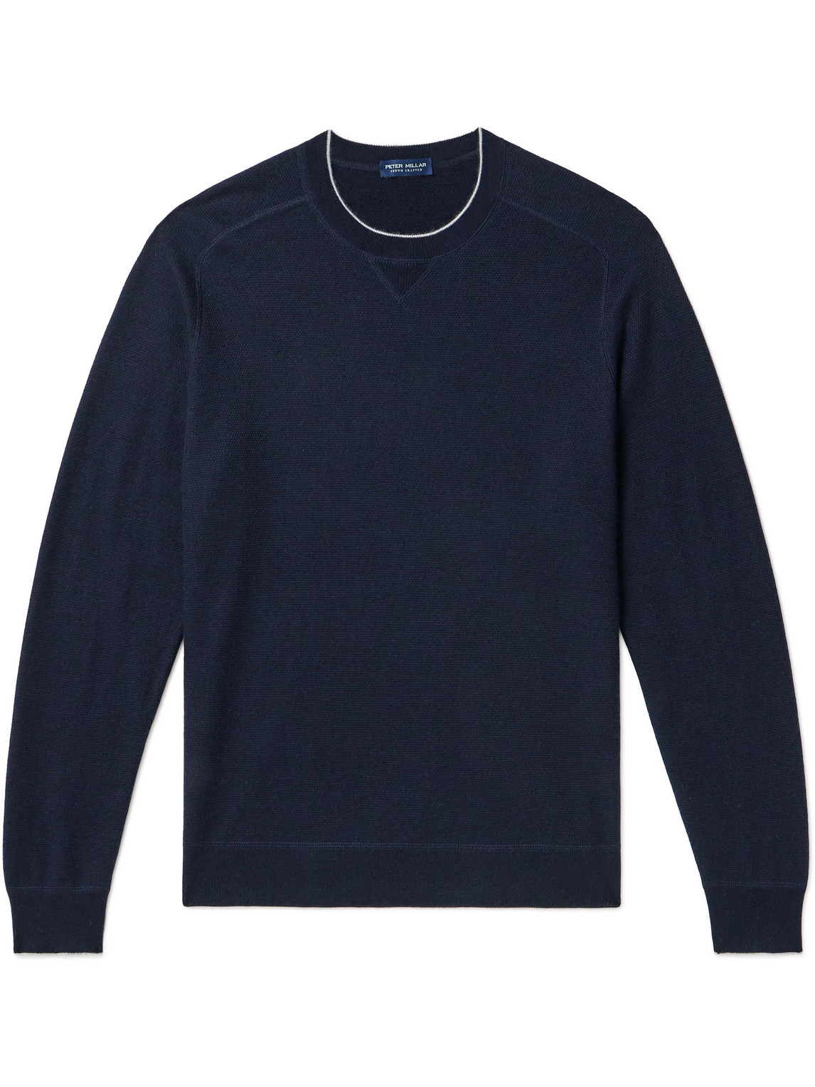 Peter Millar - Voyager Contrast-Tipped Cashmere-Blend Sweater - Men - Blue - M von Peter Millar