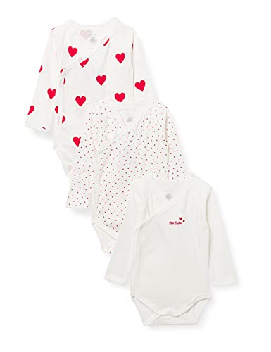 Petit Bateau Baby MädchenLangarm-Body für Neugeborene (3er Pack) , Variante 1, 0 Monate von Petit Bateau