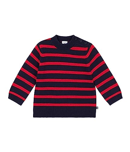 Petit Bateau Baby Jungen Pullover, Blau Smoking / Rot Corrida, 24 Monate von Petit Bateau