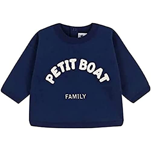 Petit Bateau Baby Jungen Sweatshirt, Blau Medieval, 12 Monate von Petit Bateau