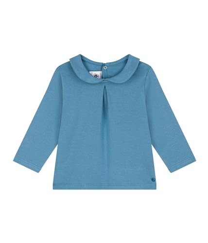 Petit Bateau Baby Mädchen Langarmbluse, Blau Polochon, 6 Monate von Petit Bateau