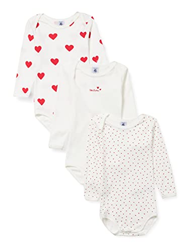 Petit Bateau Baby MädchenGestreifter Body mit langen Ärmeln (3er Pack) , Variante 1, 12 Monate von Petit Bateau