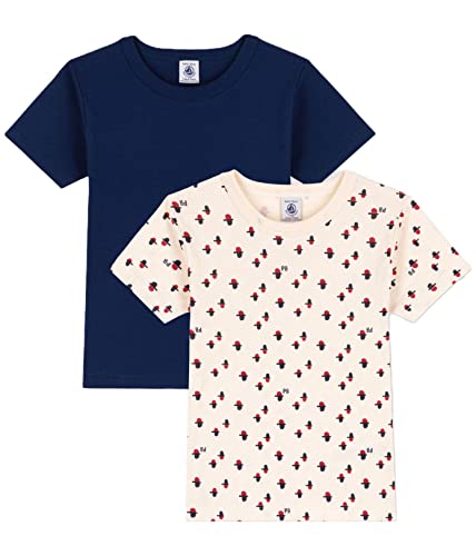 Petit Bateau Jungen A05KZ T-Shirt, Medieval + Avalanco/Multico, 8 Jahre (2er Pack) von Petit Bateau