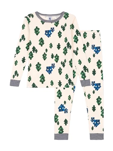 Petit Bateau Jungen Pyjama, Weiss Avalanche / Blau Medieval / Mehrfarbig, 2 Jahre von Petit Bateau