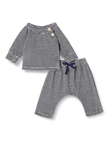 Petit Bateau Unisex Baby2-teiliges Set (2er Pack) , Blau Smoking / Weiss Marshmallow, 50 cm von Petit Bateau