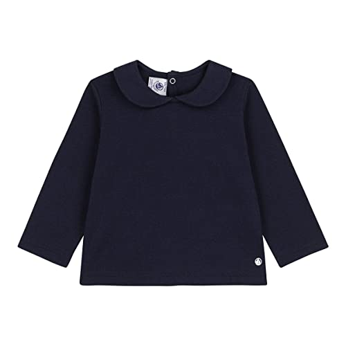 Petit Bateau Baby Mädchen Langarmbluse, Blau Smoking, 12 Monate von Petit Bateau