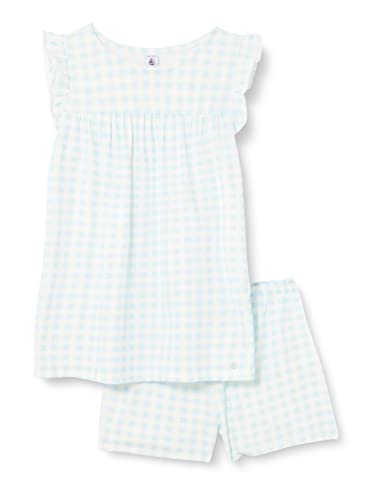 Petit Bateau Mädchen Pyjacourt, Weiss Marshmallow / Blau Gomme, 4 Jahre von Petit Bateau