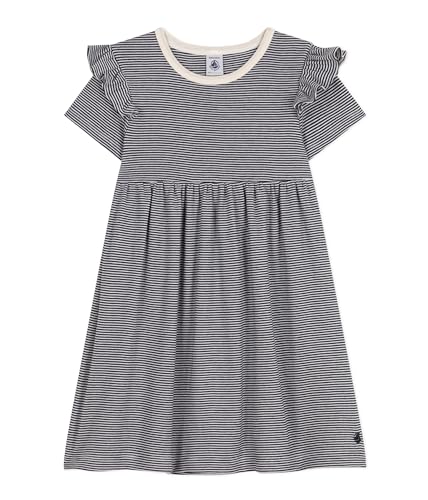 Petit Bateau Mädchen A09SX Robe, Smoking/Marshmallow, 10 Jahre von Petit Bateau