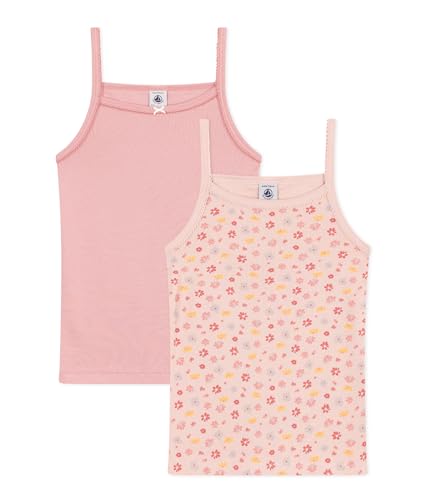 Petit Bateau Mädchen A0A4K Hosenträgerhemden, Variante 1, 5 Jahre (2er Pack) von Petit Bateau