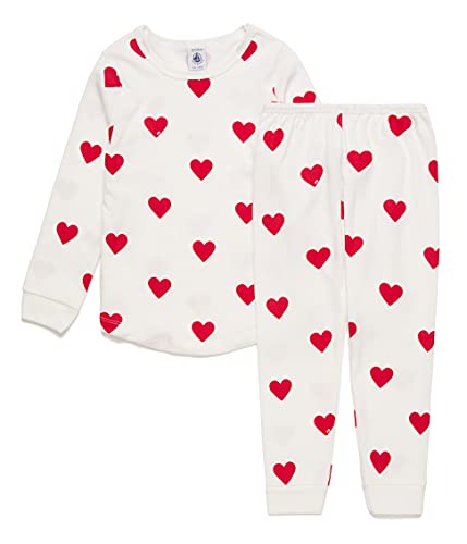 Petit Bateau Mädchen Pyjama, Weiss Marshmallow / Rot Terkuit, 6 Jahre von Petit Bateau