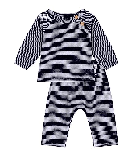 Petit Bateau Unisex Baby 2-teiliges Set, Blau Smoking / Weiss Marshmallow, 3 Monate von Petit Bateau