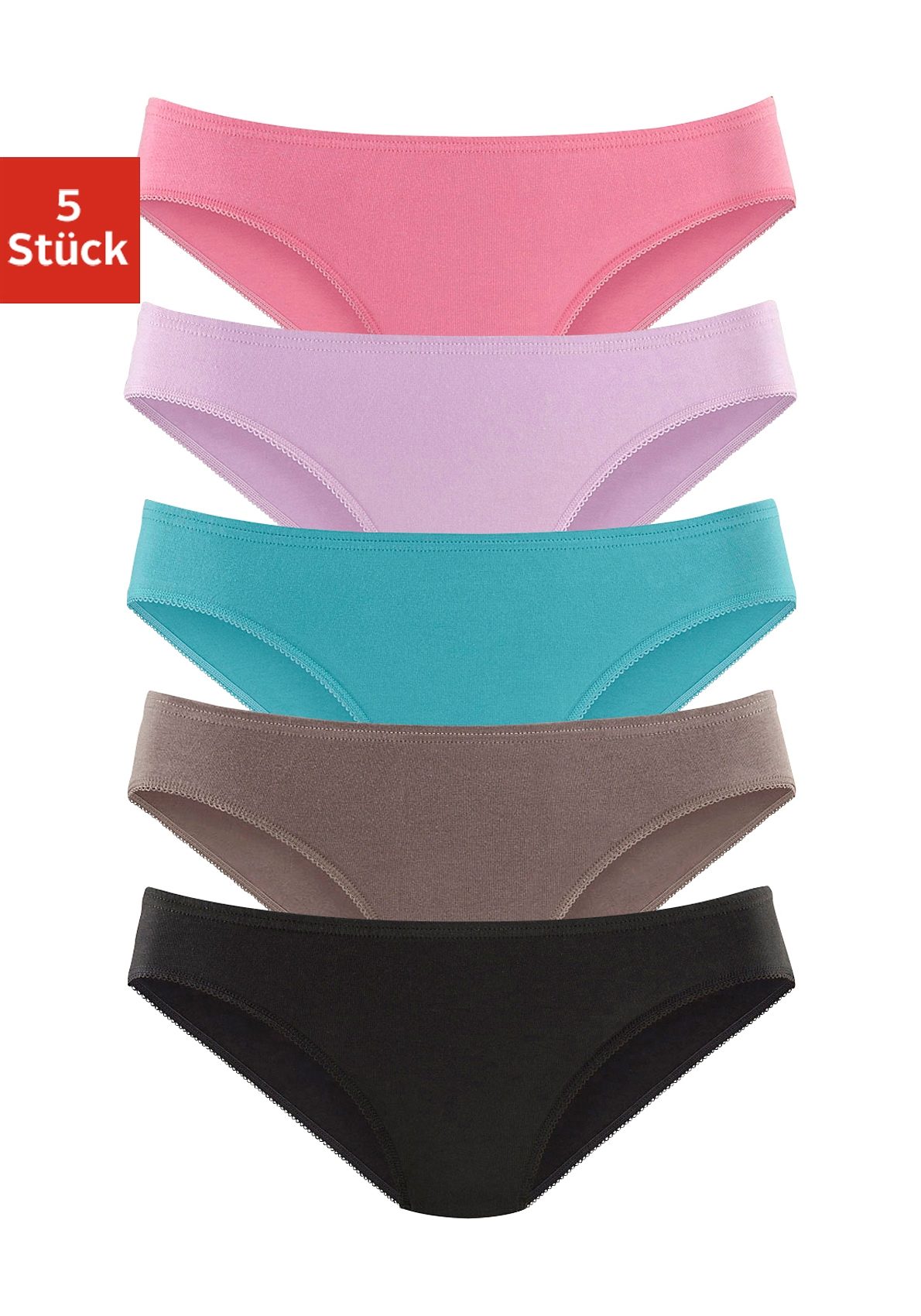 petite fleur Bikinislip, (Packung, 5 St.), aus elastischer Baumwolle von Petite Fleur