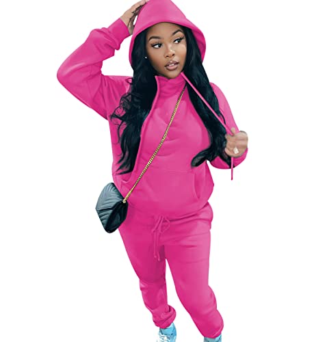 2Pac Damen Jogginganzug Trainingsanzug Damen Freizeitanzug 2 Teiler Loungewear Damen Set Tracksuit Women Hausanzug Damen Jogginganzüge Frauen Sport Trainingsanzüge Damen Große Größen Rosa 5XL von Peuignao