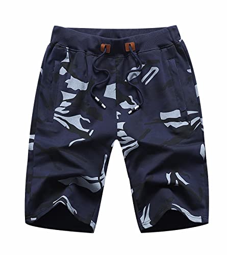 Badehose Herren Camouflage Badeshorts Boardshorts Herren Lang Badehosen Männer Schwimmhose Badeshort für Herren Swimming Shorts Men Schwimmshorts Strandshorts Sport Freizeitshorts Herren Blau 6XL von Peuignao