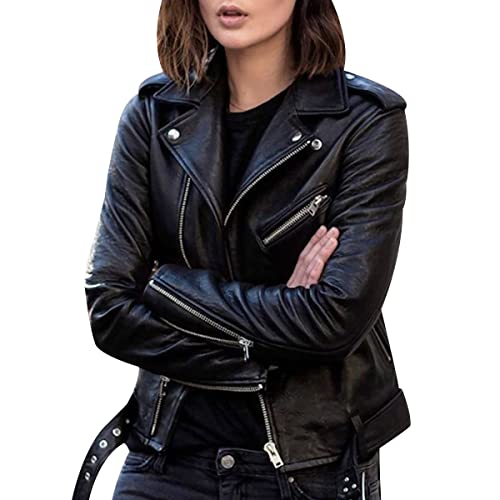 Biker Lederjacke Damen Kunstleder Kunstlederjacke Bikerjacke Pu Jacke Damen Leder Faux Leather Jacket for Women Lederjacken Kurze Pu Lederjacke Frauen Mantel Damen Biker Jacken für Damen Leder S Biker Lederjacke Damen Kunstleder Kunstlederjacke Bikerjacke Pu Jacke Damen Leder Faux Leather Jacket for Women Lederjacken Kurze Pu Lederjacke Frauen Mantel Damen Biker Jacken für Damen Leder S von Peuignao