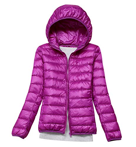 Federleichte Daunenjacke Damen Leichte Steppjacke Damen Leicht Puffer Jacke Mantel Daunenmantel Leichter Steppmantel Damen Down Jacket Women Gesteppte Jacke Daunen Ultraleicht Faltbar Damen Violett von Peuignao