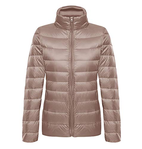 Leichte Daunenjacke Damen Leichter Daunenmantel Damen Ultraleichte Daunenjacke Damen Packbar Leicht Steppjacke Lightweight Federleichte Daunenjacken Daunen Mantel Für Frauen Softdaunenjacke Khaki L von Peuignao