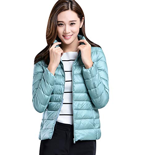 Leichte Daunenjacke Damen Steppjacke Leichter Daunenmantel Damen Stepp Winter Daunen Winterjacke Damen Leicht Ultraleichte Dünne Steppjacken Frauen Federleichte Softdaunenjacke Übergangsjacke Grün L von Peuignao