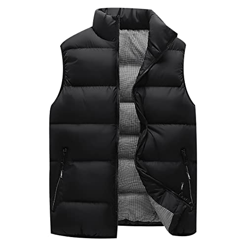 Wattierte Weste Herren Winterweste Ärmellose Jacke Ärmellos Herren Steppweste Westen Männer Warme Oversize Armellose Puffer Weste Herren Herrenwesten Übergrößen Ärmellose Steppjacke Herren Schwarz 3XL von Peuignao