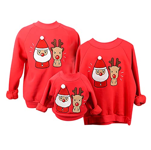 Weihnachtspulli Familie Weihnachtspullover Familie Set Weihnachts Familien Ugly Weihnachtspullover Merry Christmas Family Pullover Pulli Weihnachten Familie Mama Tochter Hässlicher Reindeer Lustige von Peuignao