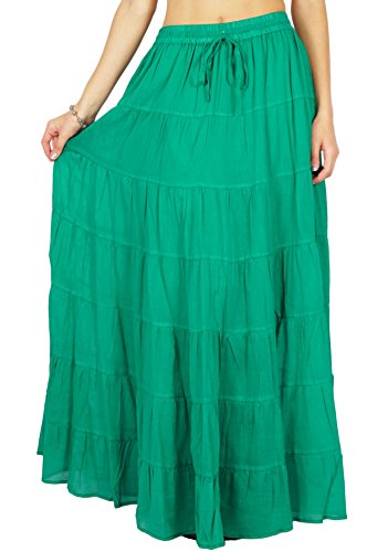 Phagun Fester Langer Maxi-Baumwollstrand-Abnutzungs-Rock für Frauen-elastische Taillen-Rock-Sommerabnutzung Phagun Fester Langer Maxi-Baumwollstrand-Abnutzungs-Rock für Frauen-elastische Taillen-Rock-Sommerabnutzung von Phagun