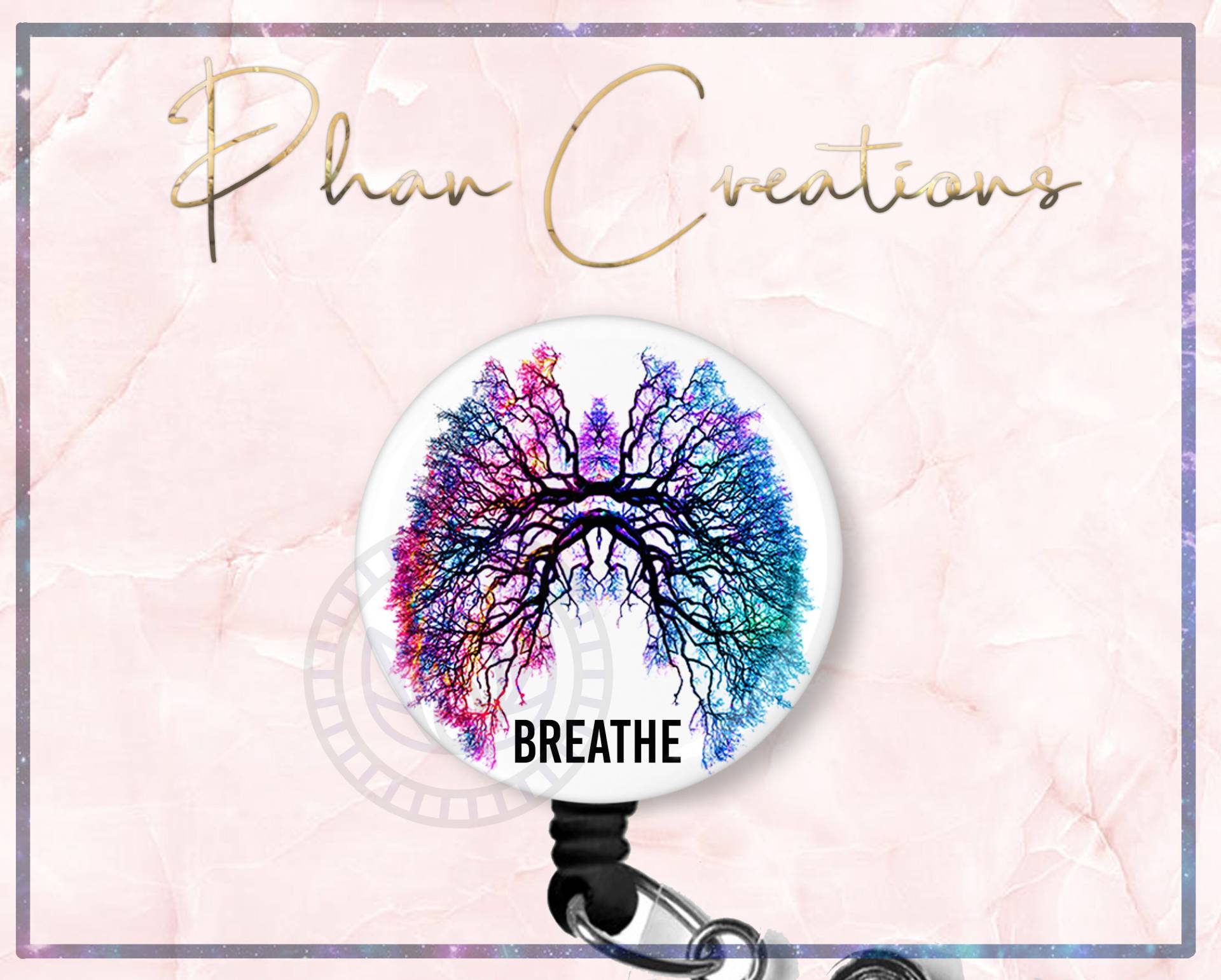 Breathe Lung Abzeichen Reel, Atemtherapeut Geschenk, Schlüsselband, Ausweishalter, Atemtechnik, Röntgentechnik, Radiologie von PhanCreations