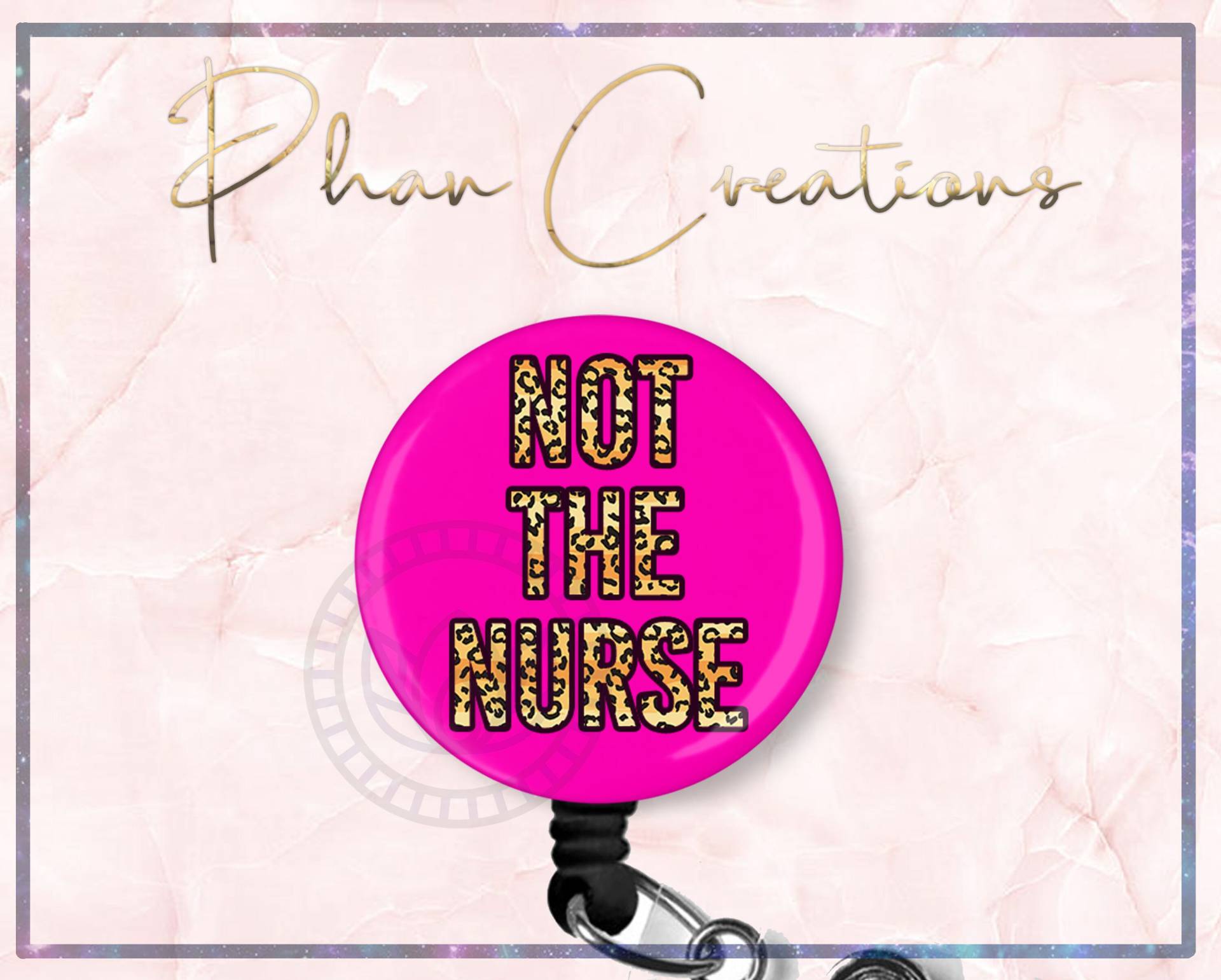 Not The Nurse Badge Reel, Lustige Id Cheetah Scrub Tech Badge, Cna, Pca von PhanCreations