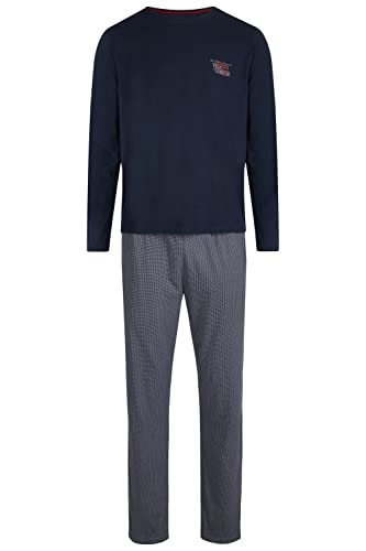 Phil & Co. Berlin Herren Pyjama Schlafanzug Rundhals Ausschnitt Sleepwear Homewear Langarm, Farbe:blau, Größe:L - 52 von Phil & Co. Berlin