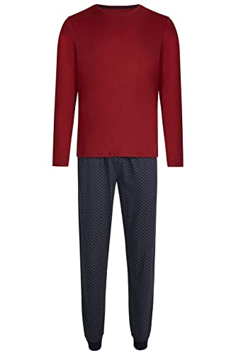 Phil & Co. Berlin Herren Pyjama Schlafanzug Rundhals Jersey Sleepwear Homewear Langarm, Grösse:L, Farbe:rot von Phil & Co. Berlin