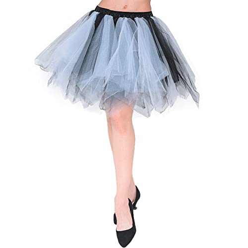 PhilaeEC Damen Tüllrock 50er Rockabilly Petticoat Tutu Unterrock Karneval Kostüm Kurz Ballett Tanzkleid Ballkleid Abendkleid Cosplay Rock Underskirt von PhilaeEC