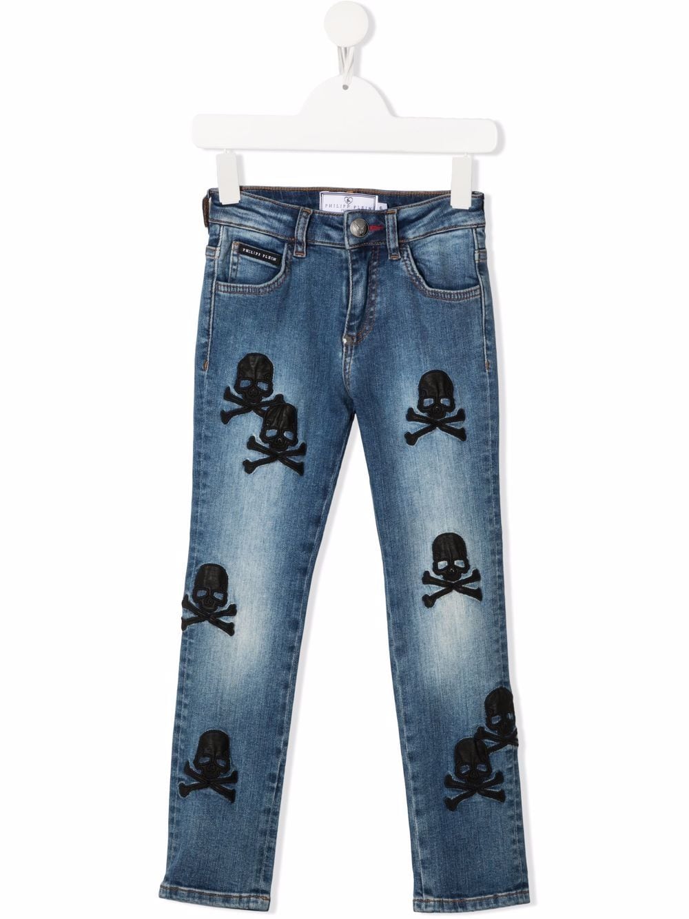 Philipp Plein Junior Bestickte Jeans - Blau von Philipp Plein Junior