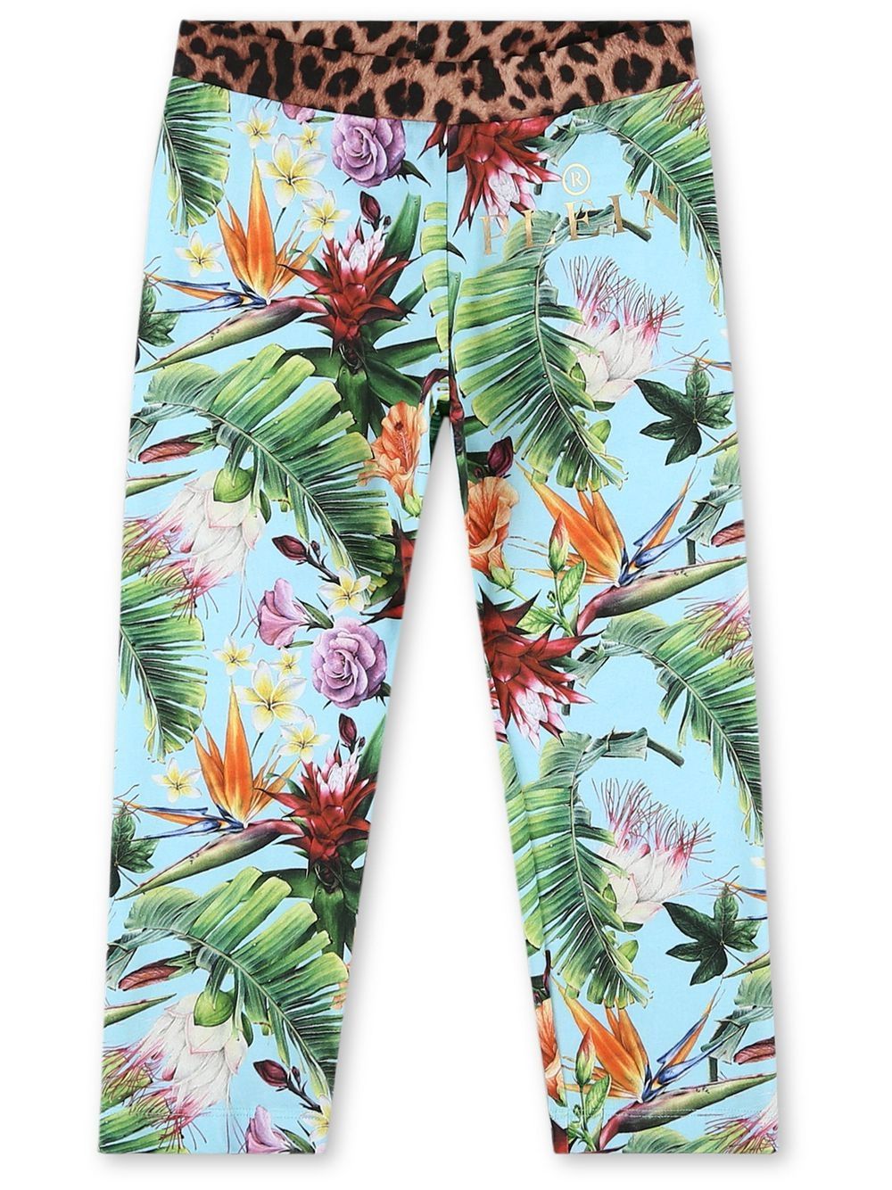 Philipp Plein Junior Leggings mit Blumen-Print - Blau von Philipp Plein Junior