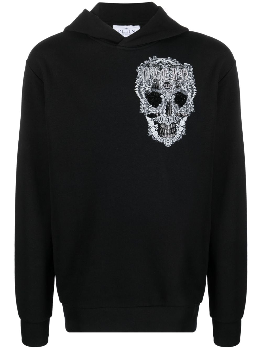 Philipp Plein Hoodie mit barockem Totenkopf - Schwarz von Philipp Plein