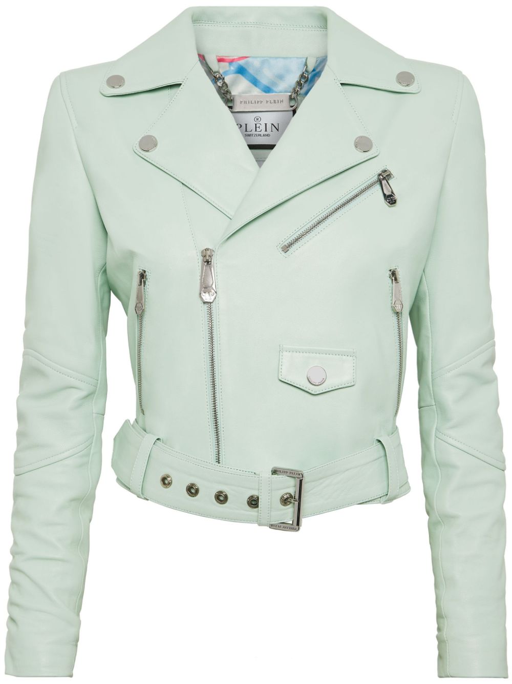 Philipp Plein Cropped-Bikerjacke - Grün von Philipp Plein