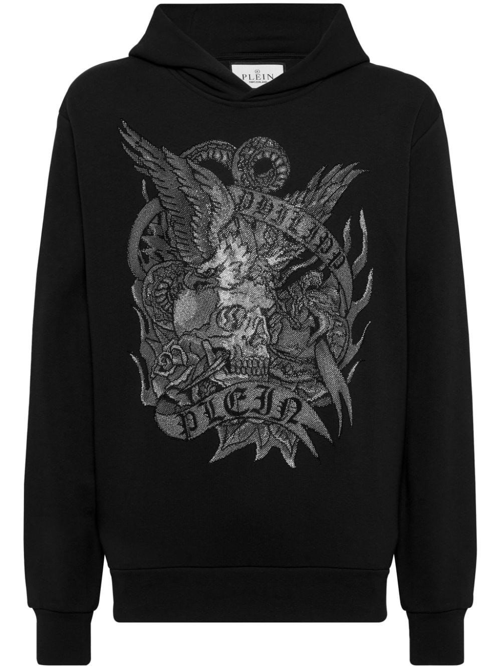 Philipp Plein Crystal Tattoo Hoodie mit Kristallen - Schwarz von Philipp Plein