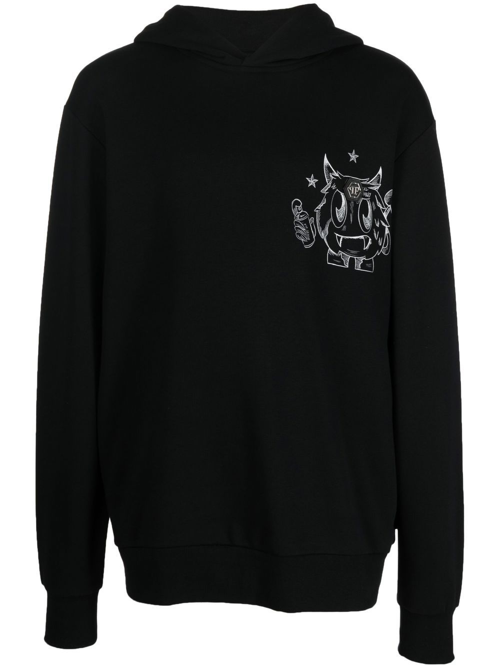 Philipp Plein Hoodie mit Monster-Print - Schwarz von Philipp Plein