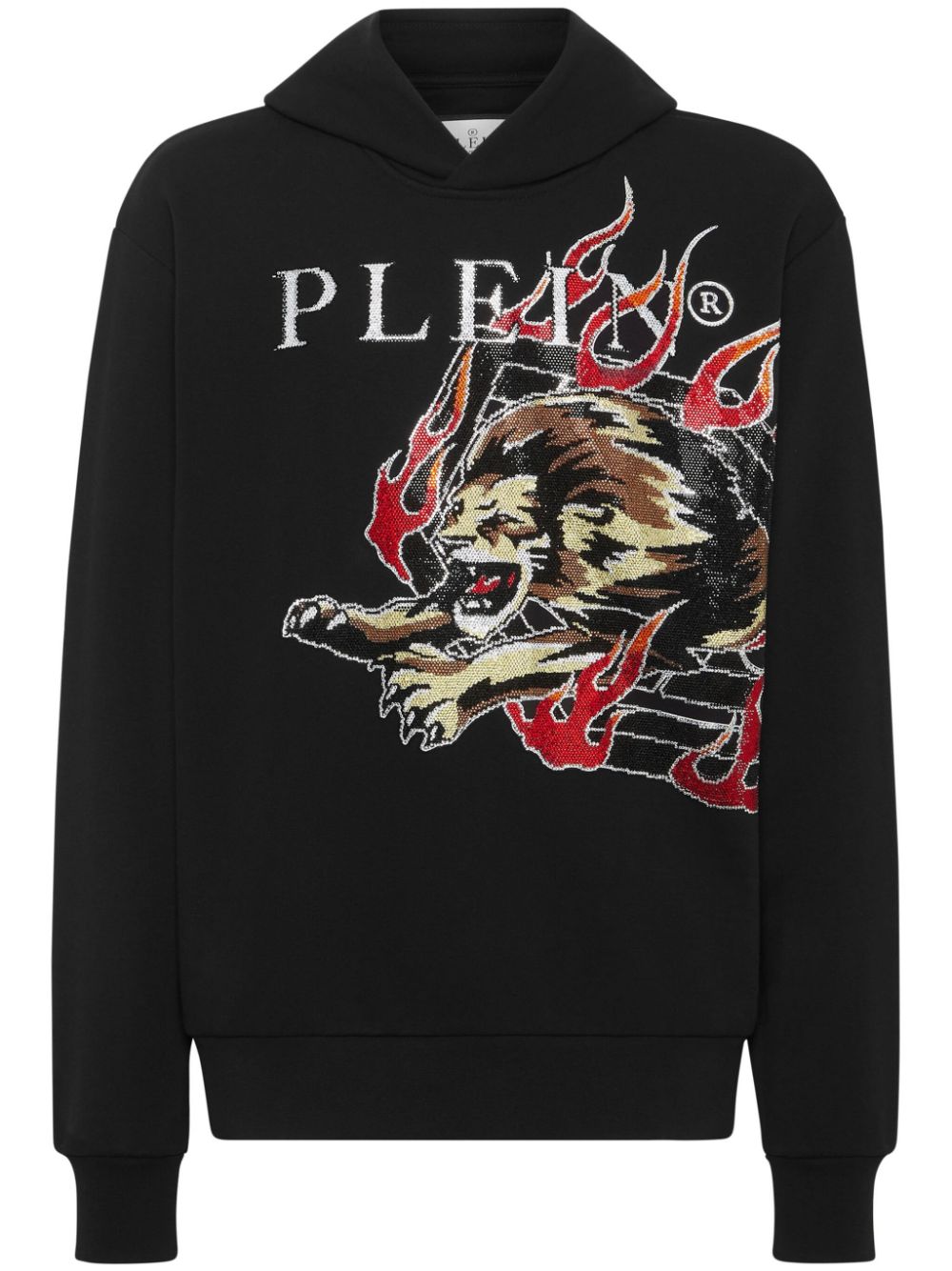 Philipp Plein Lion Circus Hoodie mit Logo-Stickerei - Schwarz von Philipp Plein