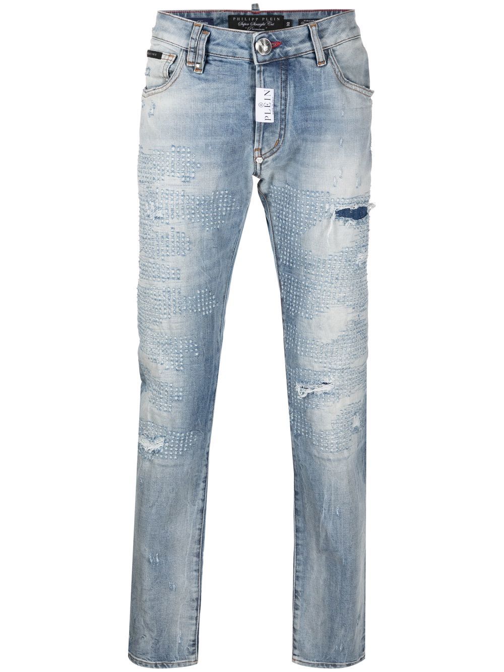 Philipp Plein Premium Jeans mit Distressed-Detail - Blau von Philipp Plein